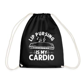 Mundharmonika Spieler und Mundharmonika - Turnbeutel - Schwarz - Vorne