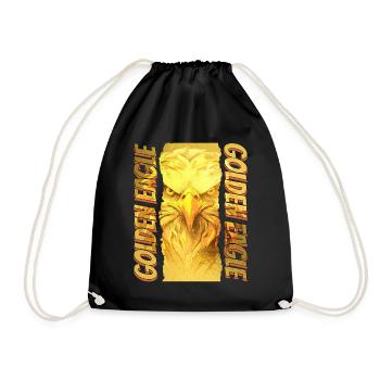 Eagle Head Gold Bird of Prey Bird Animal Nature - Drawstring Bag - black - Front