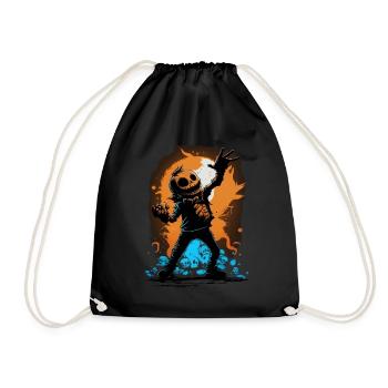 Halloween Jack O Lantern Dabbing Pumpkin - Drawstring Bag - black - Front