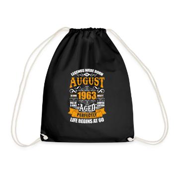 60th birthday - Drawstring Bag - black - Front