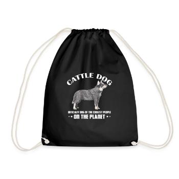 Australian Cattle Dog Dog Dog Gift - Drawstring Bag - black - Front