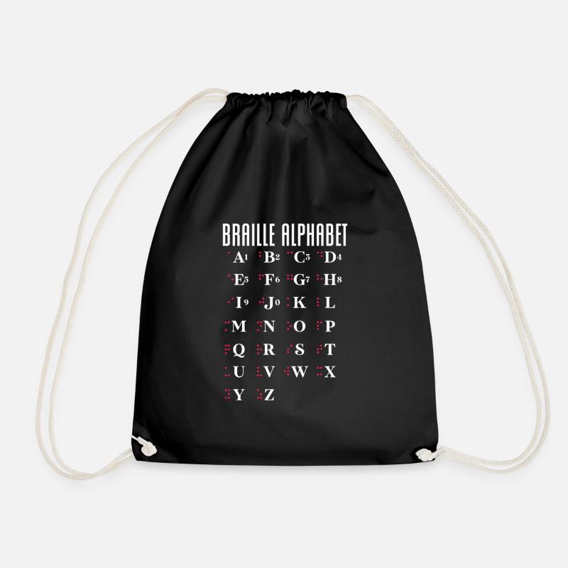 Braille Blindenschrift Blind Geschenk - Turnbeutel - Schwarz