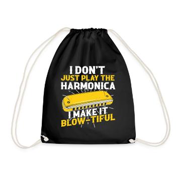 Französische Harfinisten und Harmonikaspieler - Turnbeutel - Schwarz - Vorne