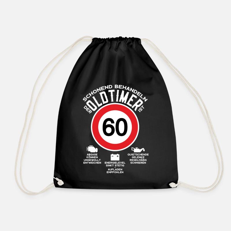 SCHONEND BEHANDELN 60. GEBURTSTAG OLDTIMER - Turnbeutel - Schwarz