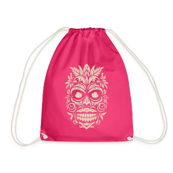 Tribal Tiki Maori Masque Polynésien Rétro Polynésien - Sac de sport léger - fuchsia - Devant