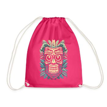 Masque rétro tribal polynésien Tiki Maori - Sac de sport léger - fuchsia - Devant