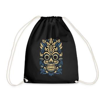 Masque rétro tribal polynésien Tiki Maori - Sac de sport léger - noir - Devant