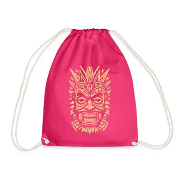 Tribal Tiki Maori Masque Polynésien Rétro Polynésien - Sac de sport léger - fuchsia - Devant
