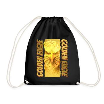 Eagle Head Gold Bird of Prey Bird Animal Nature - Drawstring Bag - black - Front