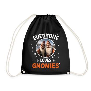 Everybody loves gnomes, dwarves, Santa Claus - Drawstring Bag - black - Front
