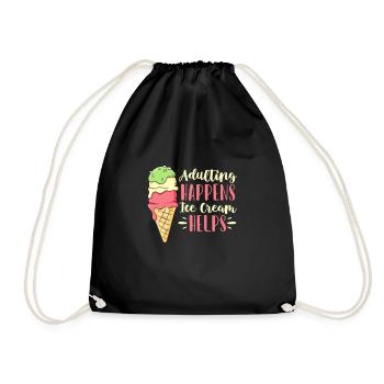 Eiscreme Eis Eiskrem Ice Cream Sommer Geschenk - Turnbeutel - Schwarz - Vorne