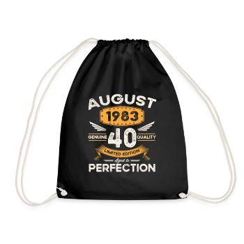 40th Birthday Man Legend August Born 1983 - Drawstring Bag - black - Front
