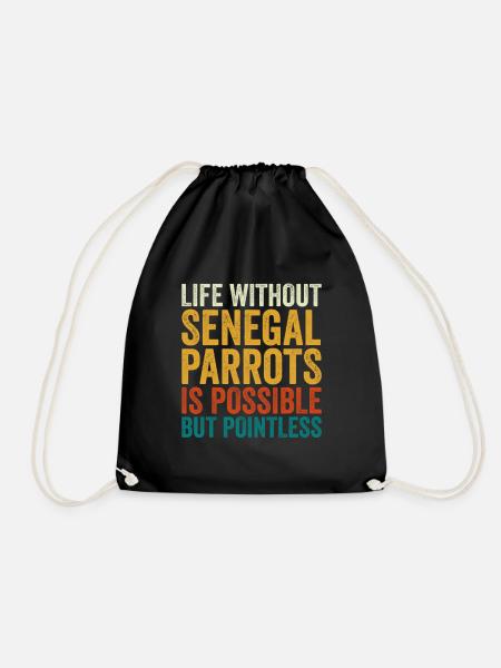 Senegalpapagei Mohrenkopfpapagei Papagei Retro - Turnbeutel - Schwarz