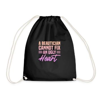 Beautician Cosmetics Makeup Gift - Drawstring Bag - black - Front
