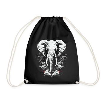 Eléphant Afrique Motif animal Animaux sauvages Animaux - Sac de sport léger - noir - Devant