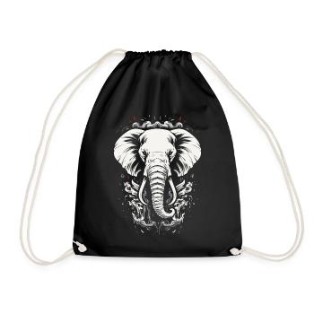 Eléphant Afrique Motif animal Animaux sauvages Animaux - Sac de sport léger - noir - Devant