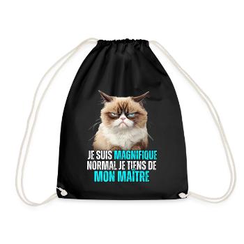 Je suis magnifique normal je tiens de mon maître - Sac de sport léger - noir - Devant