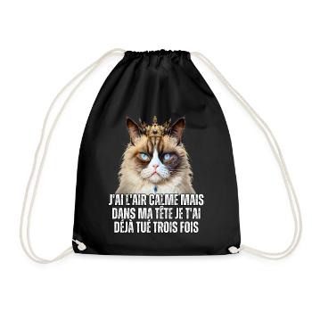 J'ai l'air calme mais dans ma tête je t'ai tué - Sac de sport léger - noir - Devant