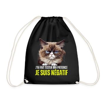 J'ai fait tester ma patience je suis négatif chat - Sac de sport léger - noir - Devant