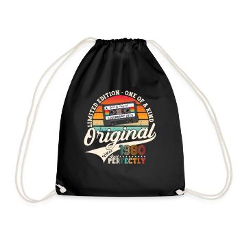 43rd Birthday Man August Vintage 1980 Cassette - Sac de sport léger - noir - Devant