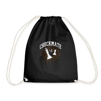 Chess Chess Board Checkmate Chess Player - Drawstring Bag - black - Front