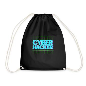 Hacker Coder Computerfreak Nerd Hacking Geschenk - Turnbeutel - Schwarz - Vorne