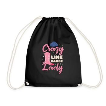 Linedance Country Line Dancer Linedancing Geschenk - Turnbeutel - Schwarz - Vorne