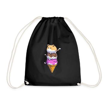 Crème glacée Crème glacée Crème glacée Cadeau d’été - Sac de sport léger - noir - Devant