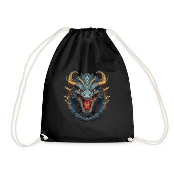 Dragon Tshirt Men, Boys Fantasy Apparel Animal - Drawstring Bag - black - Front