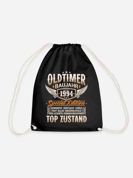 Oldtimer Baujahr 1994 Jahrgang Geburtstag Geschenk - Turnbeutel - Schwarz
