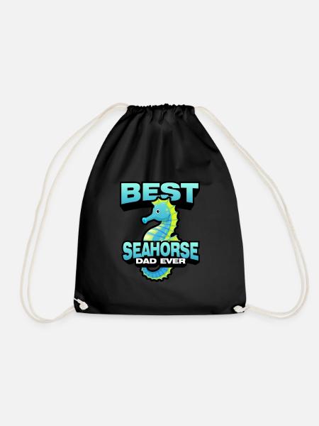 Seepferdchen | Meer Seepferd Tiere Fische Geschenk - Turnbeutel - Schwarz