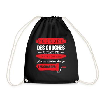 Annonce Grossesse Papa Peintre Bâtiment Humour - Sac de sport léger - noir - Devant