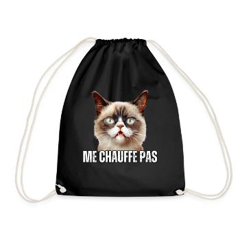 Cadeau Humour propriétaire chat me chauffe pas - Sac de sport léger - noir - Devant