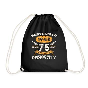 Millésime Septembre 1948 75ème Anniversaire Millésime - Sac de sport léger - noir - Devant