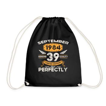 Septembre Millésime 1984 39ème Anniversaire Millésime - Sac de sport léger - noir - Devant