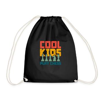 Chess Chess Board Checkmate Chess Player - Drawstring Bag - black - Front