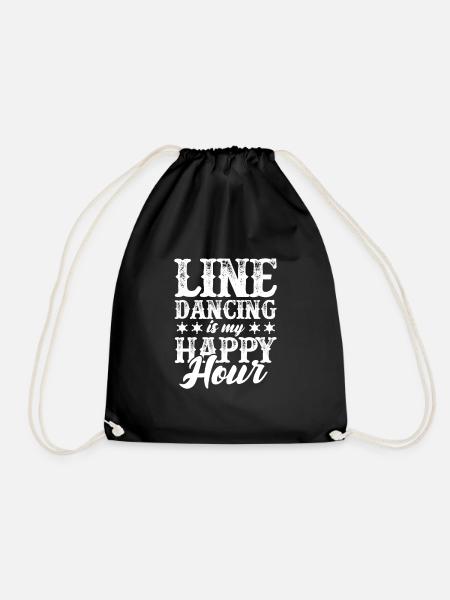 Linedance Country Line Dancer Linedancing Geschenk - Turnbeutel - Schwarz