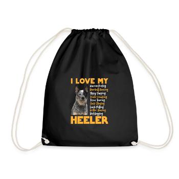 Cadeau de chien de bétail australien - Sac de sport léger - noir - Devant