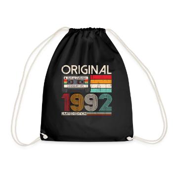 31st Birthday September Vintage 1992 Cassette - Drawstring Bag - black - Front