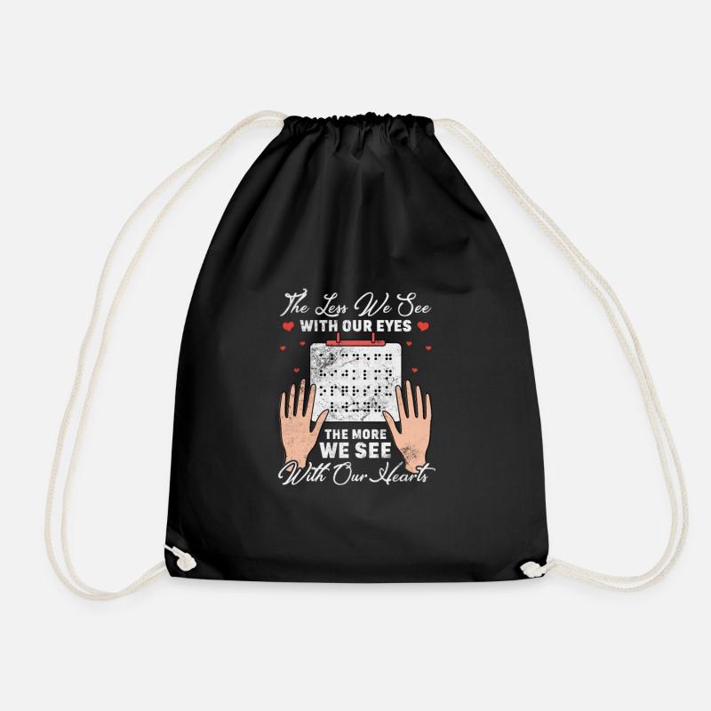 Braille - Drawstring Bag - black