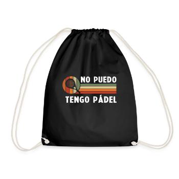 I Can't Have Vintage Padel Padel Racket - Drawstring Bag - black - Front