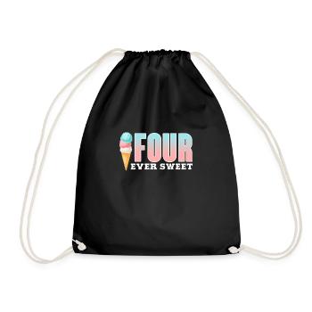 Eiscreme Eis Eiskrem Ice Cream Sommer Geschenk - Turnbeutel - Schwarz - Vorne