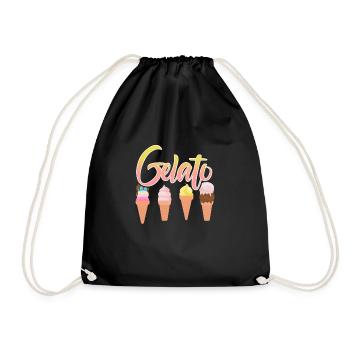 Eiscreme Eis Eiskrem Ice Cream Sommer Geschenk - Turnbeutel - Schwarz - Vorne