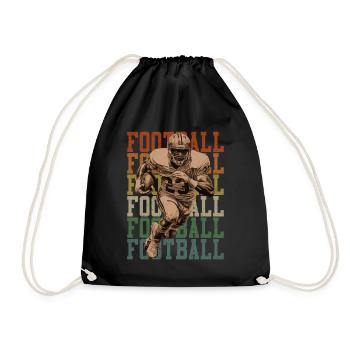 American Football Retro Spieler Sport Geschenk - Turnbeutel - Schwarz - Vorne