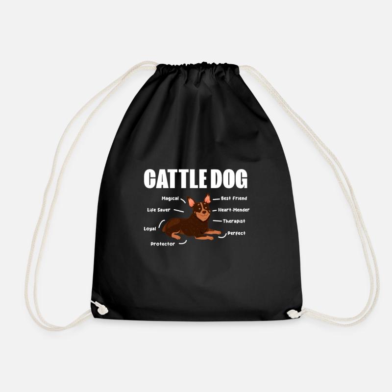 Australian Cattle Dog Hund Hunde Geschenk - Turnbeutel - Schwarz