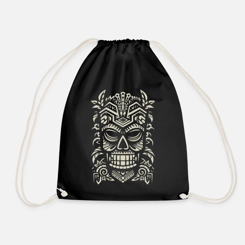 Tiki Maske - Turnbeutel - Schwarz