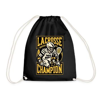 Lacrosse Champion Lax Spieler Trainer Sport - Turnbeutel - Schwarz - Vorne