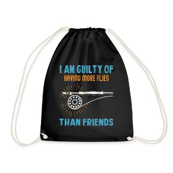 Fly Fishing Addict: Proud of More Flies - Drawstring Bag - black - Front