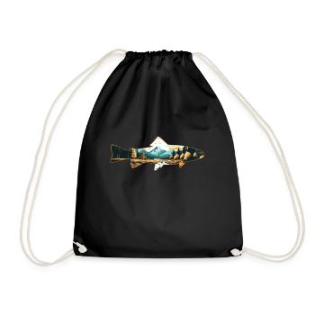 Pêche à la mouche de la truite : le rêve de tous - Sac de sport léger - noir - Devant