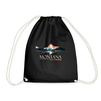 Pêche à la mouche dans le Montana: Retro Scenic Angler & - Sac de sport léger - noir - Devant